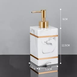 image-Nordic Natural Resin Lotion Bottle Mouth Cup Soap Dish Toothbrush Holder Tissue Box Cotton Swab Box Tray Washing Tools Set