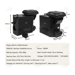 image-ITOP CBR Electric Coffee Bean Roaster Commercial Roaster Automatic Roasting Machine with 3 Baking Curve Grain Dryer 110V 220V