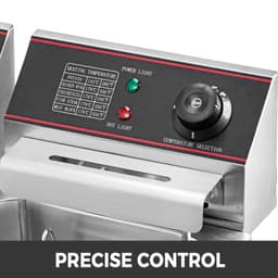 image-VEVOR 12L 5000W Electric Deep Fryers Dual Tanks with Dual Basket & Lid Double Deep Fat Fryer Adjustable Temperature Control