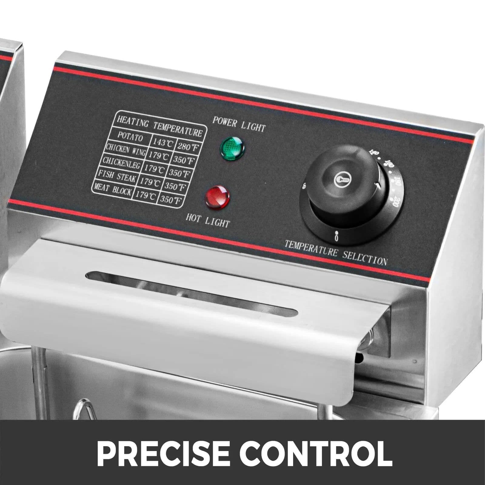 image-VEVOR 12L 5000W Electric Deep Fryers Dual Tanks with Dual Basket & Lid Double Deep Fat Fryer Adjustable Temperature Control