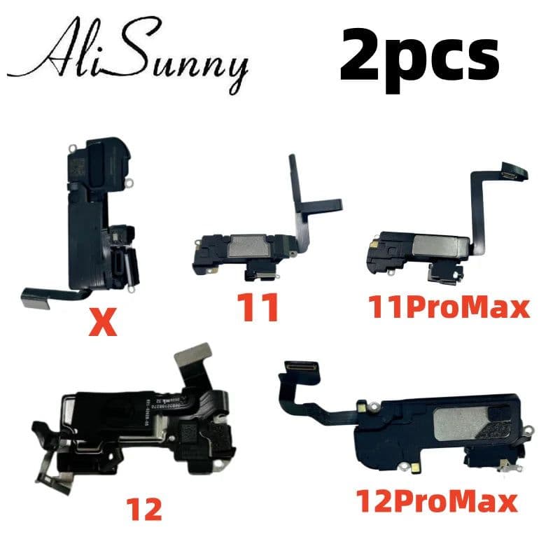 image-AliSunny 2pcs Earpiece Flex Cable for iPhone X XS XR 11 12 Pro Max Ear Sound Speaker Sensor Headset Earphone Parts