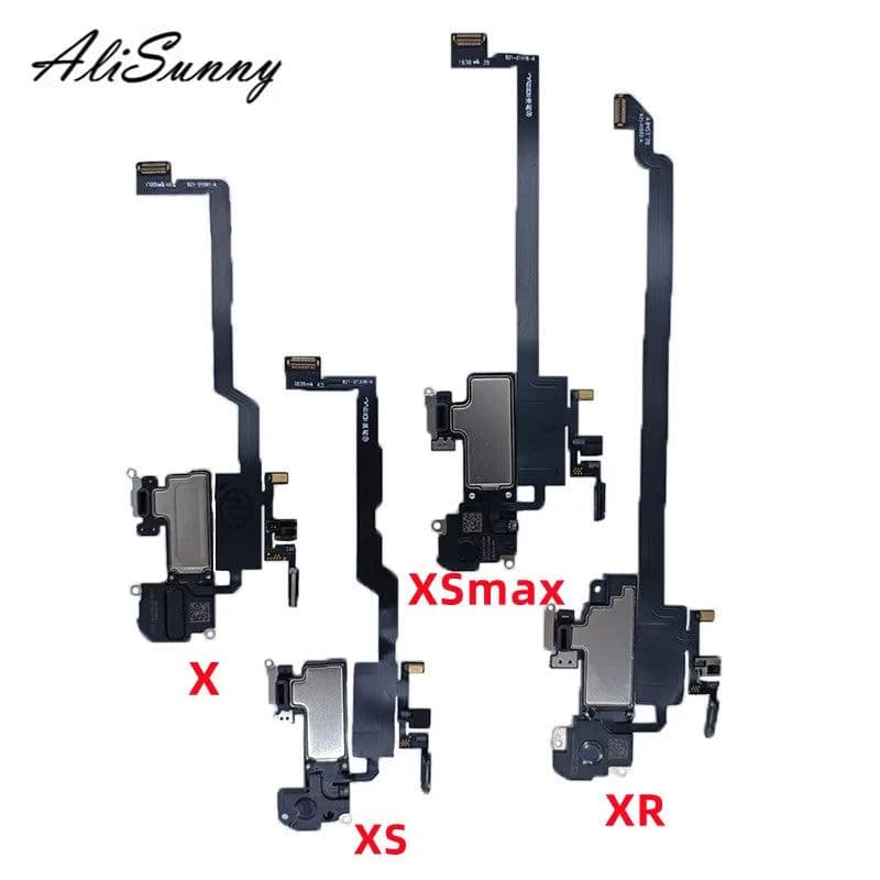 image-AliSunny 2pcs Earpiece Flex Cable for iPhone X XS XR 11 12 Pro Max Ear Sound Speaker Sensor Headset Earphone Parts