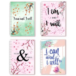 image-Spiral Notebook Motivational Quote - I Can and I Will - Sketch Note Book Journal Success Notepad New Job Graduation Gifts Gift