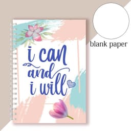 image-Spiral Notebook Motivational Quote - I Can and I Will - Sketch Note Book Journal Success Notepad New Job Graduation Gifts Gift