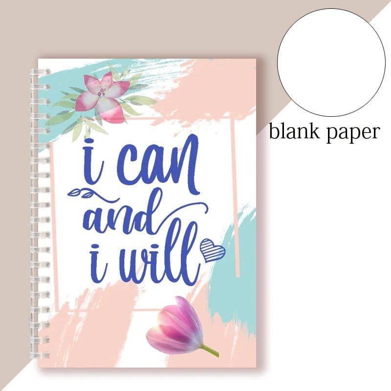 image-Spiral Notebook Motivational Quote - I Can and I Will - Sketch Note Book Journal Success Notepad New Job Graduation Gifts Gift