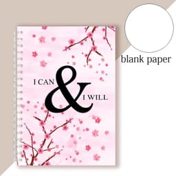 image-Spiral Notebook Motivational Quote - I Can and I Will - Sketch Note Book Journal Success Notepad New Job Graduation Gifts Gift