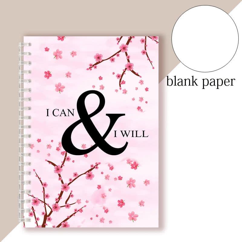 image-Spiral Notebook Motivational Quote - I Can and I Will - Sketch Note Book Journal Success Notepad New Job Graduation Gifts Gift