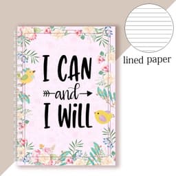 image-Spiral Notebook Motivational Quote - I Can and I Will - Sketch Note Book Journal Success Notepad New Job Graduation Gifts Gift
