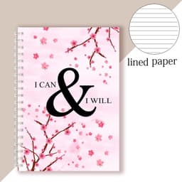 image-Spiral Notebook Motivational Quote - I Can and I Will - Sketch Note Book Journal Success Notepad New Job Graduation Gifts Gift