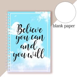 image-Spiral Notebook Motivational Quote - I Can and I Will - Sketch Note Book Journal Success Notepad New Job Graduation Gifts Gift