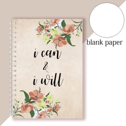 image-Spiral Notebook Motivational Quote - I Can and I Will - Sketch Note Book Journal Success Notepad New Job Graduation Gifts Gift