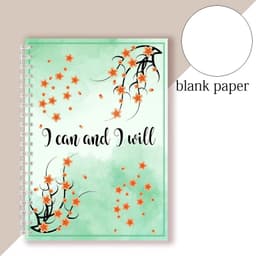 image-Spiral Notebook Motivational Quote - I Can and I Will - Sketch Note Book Journal Success Notepad New Job Graduation Gifts Gift