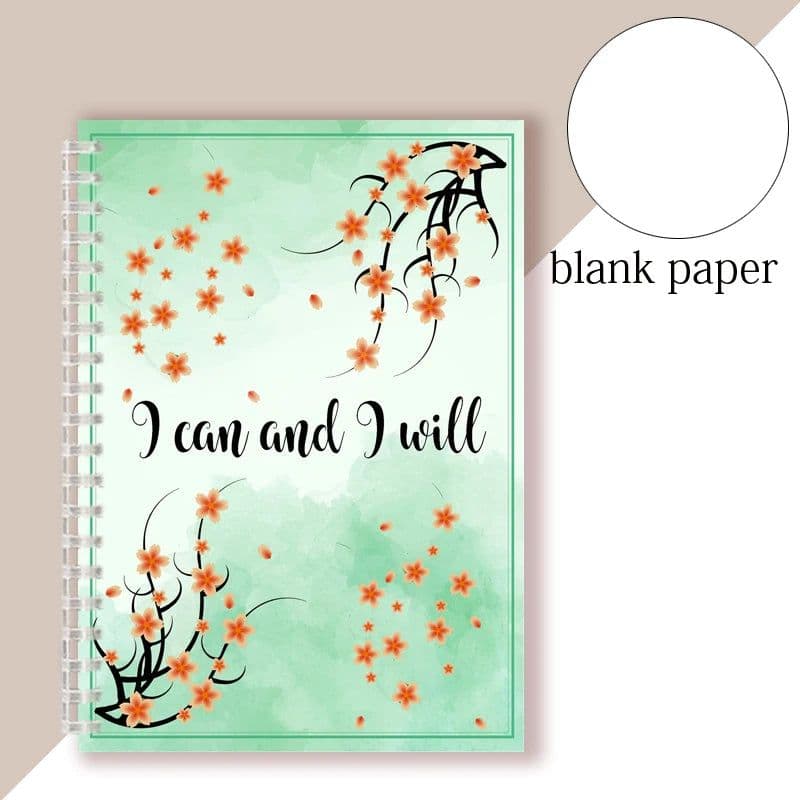 image-Spiral Notebook Motivational Quote - I Can and I Will - Sketch Note Book Journal Success Notepad New Job Graduation Gifts Gift