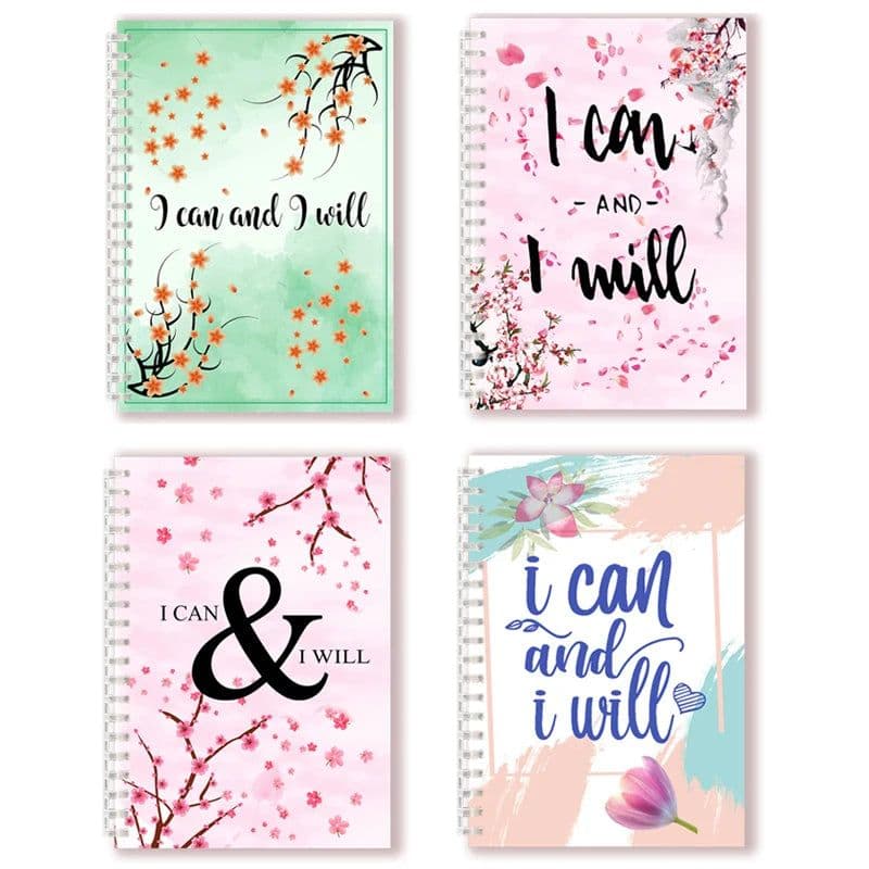 image-Spiral Notebook Motivational Quote - I Can and I Will - Sketch Note Book Journal Success Notepad New Job Graduation Gifts Gift