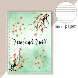 image-Spiral Notebook Motivational Quote - I Can and I Will - Sketch Note Book Journal Success Notepad New Job Graduation Gifts Gift