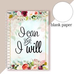 image-Spiral Notebook Motivational Quote - I Can and I Will - Sketch Note Book Journal Success Notepad New Job Graduation Gifts Gift