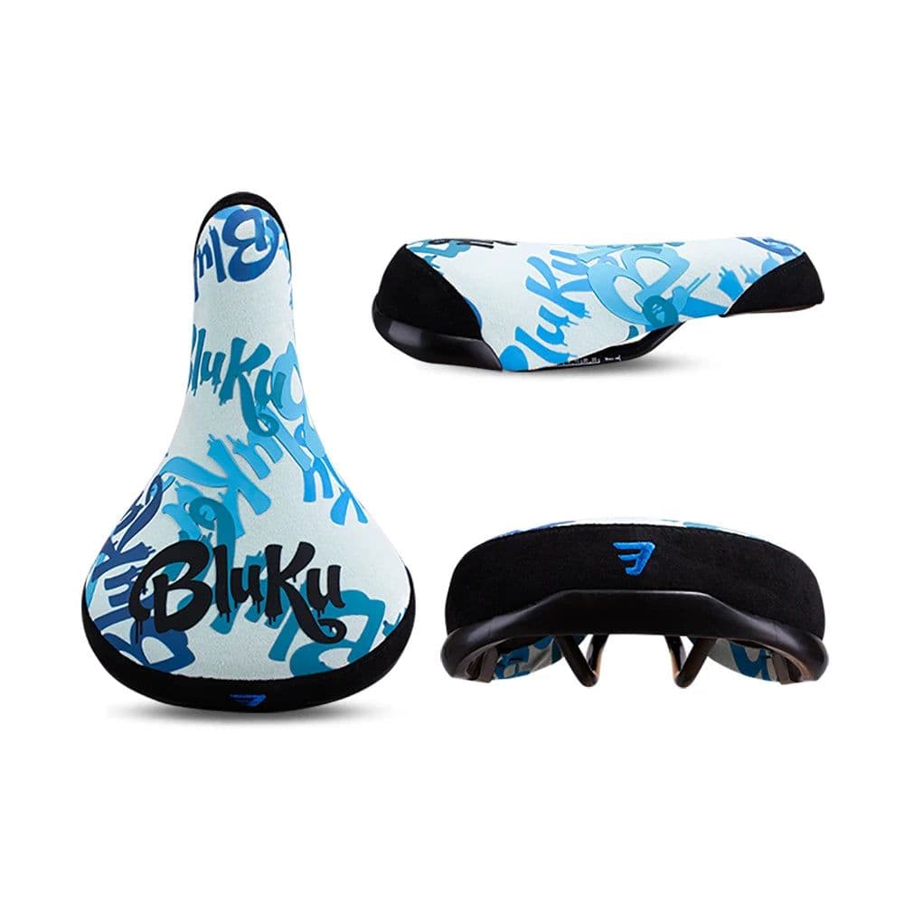 image-Funsea Bicycle Saddle Wheelie Silicon Printing Seat For Bicycles Flannelette Bike Seats Embroidery Logo 8mm Rail