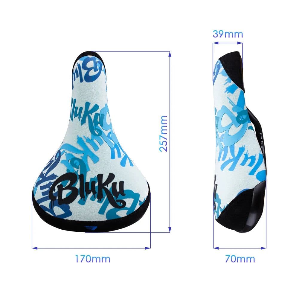 image-Funsea Bicycle Saddle Wheelie Silicon Printing Seat For Bicycles Flannelette Bike Seats Embroidery Logo 8mm Rail