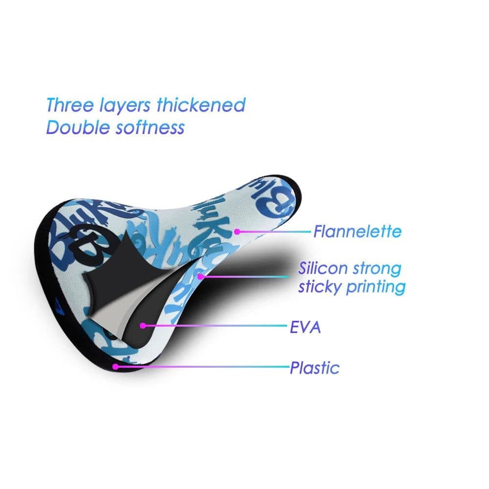 image-Funsea Bicycle Saddle Wheelie Silicon Printing Seat For Bicycles Flannelette Bike Seats Embroidery Logo 8mm Rail