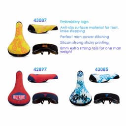 image-Funsea Bicycle Saddle Wheelie Silicon Printing Seat For Bicycles Flannelette Bike Seats Embroidery Logo 8mm Rail