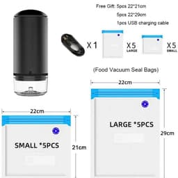 image-Reusable Vacuum Food Storage Bag Food Vacuum Sealer Sous Vide Bags USB Rechargeable Handheld Vacuum Air Pump Kitchen Gadget
