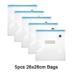 image-Reusable Vacuum Food Storage Bag Food Vacuum Sealer Sous Vide Bags USB Rechargeable Handheld Vacuum Air Pump Kitchen Gadget