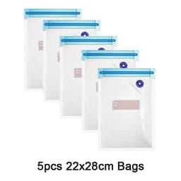 image-Reusable Vacuum Food Storage Bag Food Vacuum Sealer Sous Vide Bags USB Rechargeable Handheld Vacuum Air Pump Kitchen Gadget