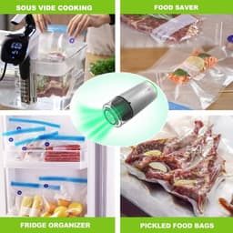 image-Reusable Vacuum Food Storage Bag Food Vacuum Sealer Sous Vide Bags USB Rechargeable Handheld Vacuum Air Pump Kitchen Gadget