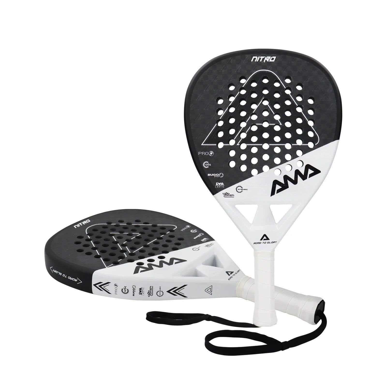 image-AMASPORT Professional Padel Racket 3K/12K/18K Carbon Fiber 3D Surface Diamond/Tear Shape High Blance for Advanced Players