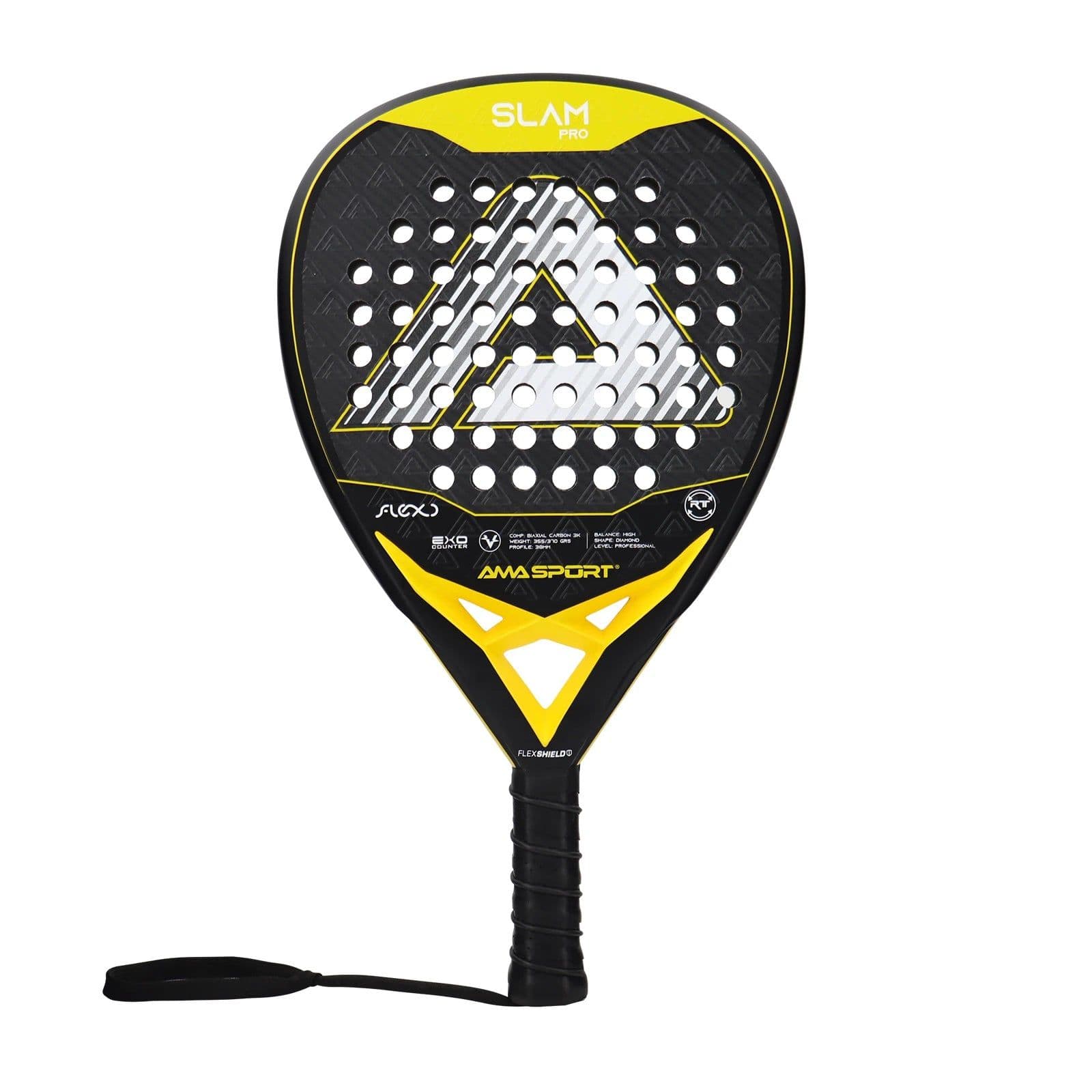 image-AMASPORT Professional Padel Racket 3K/12K/18K Carbon Fiber 3D Surface Diamond/Tear Shape High Blance for Advanced Players