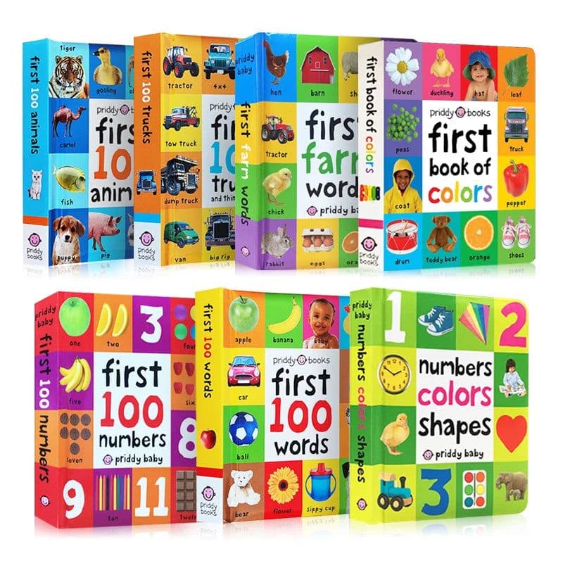 image-First 100 Animals Words Book for Kids Early Education Hardcover Board Book Baby Learning English Picture Books Montessori Toys