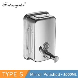 image-Bathroom Liquid Soap Dispenser 500/800/1000ml Wall Mounted Soap Pump 304 Stainless Steel Bathroom Accessories WB8607