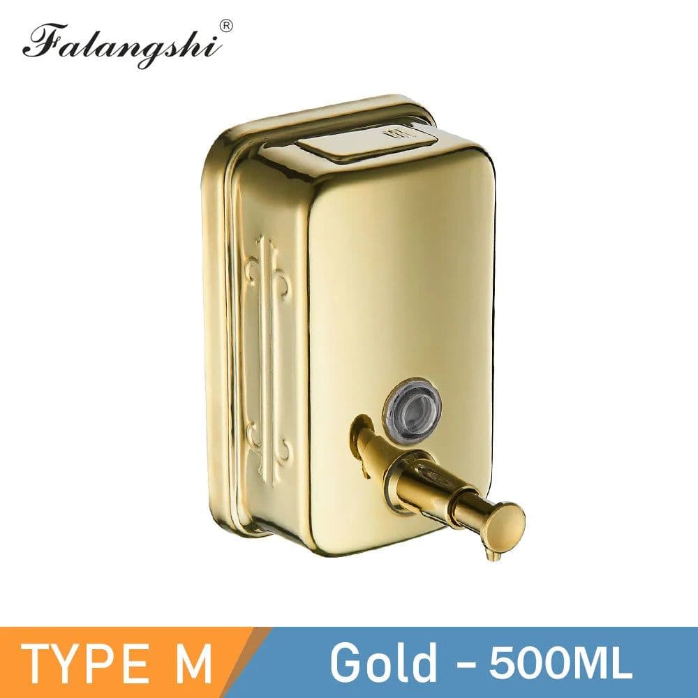 image-Bathroom Liquid Soap Dispenser 500/800/1000ml Wall Mounted Soap Pump 304 Stainless Steel Bathroom Accessories WB8607