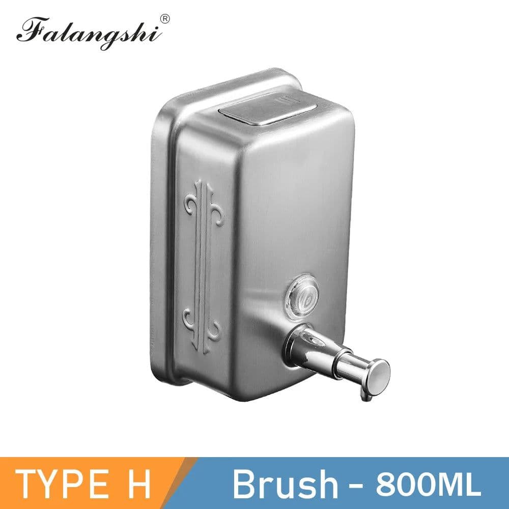 image-Bathroom Liquid Soap Dispenser 500/800/1000ml Wall Mounted Soap Pump 304 Stainless Steel Bathroom Accessories WB8607