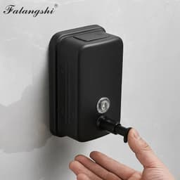 image-Bathroom Liquid Soap Dispenser 500/800/1000ml Wall Mounted Soap Pump 304 Stainless Steel Bathroom Accessories WB8607
