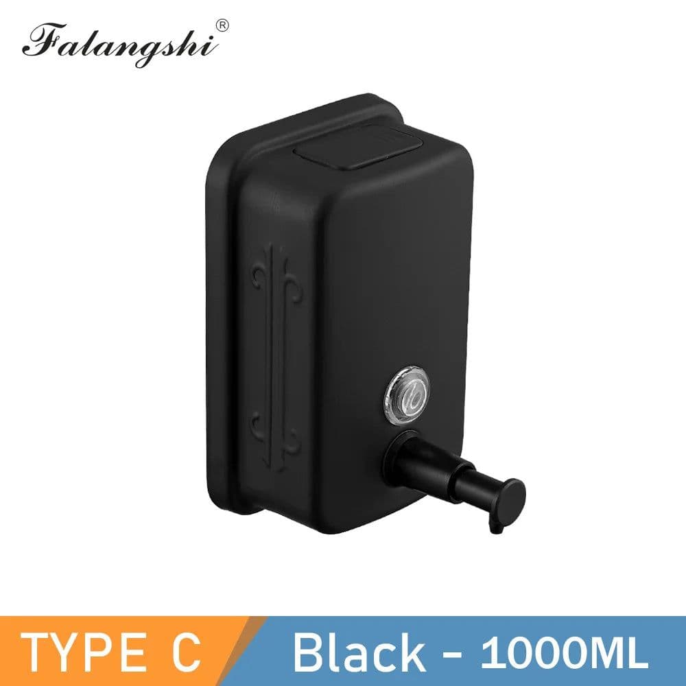 image-Bathroom Liquid Soap Dispenser 500/800/1000ml Wall Mounted Soap Pump 304 Stainless Steel Bathroom Accessories WB8607