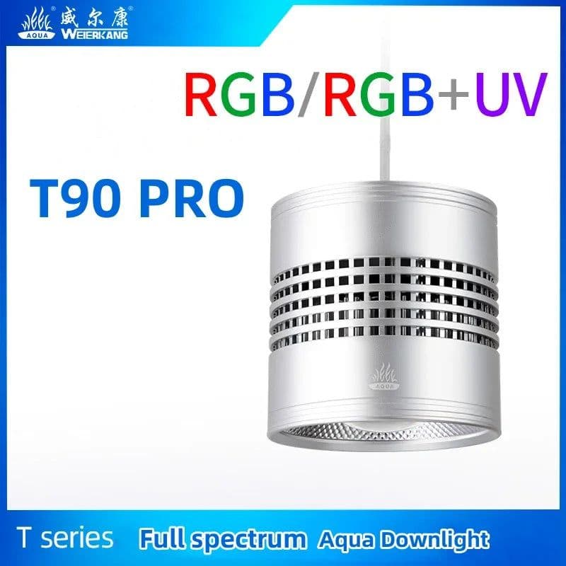 image-WEEK AQUA T90 PRO APP Dimmable Aquarium LED Light Full Spectrum Fish Tank Clip on Light for Freshwater Aquatic Plant Lighting
