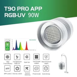 image-WEEK AQUA T90 PRO APP Dimmable Aquarium LED Light Full Spectrum Fish Tank Clip on Light for Freshwater Aquatic Plant Lighting