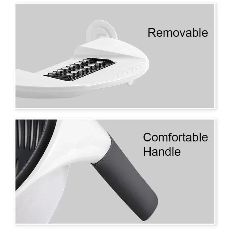 image-Multifunctional 2 In 1 Vegetable Slicer Cutter Chopper Fruit Strainer Basket Spiralizer Grater Food Peeler Mandoline Shredder