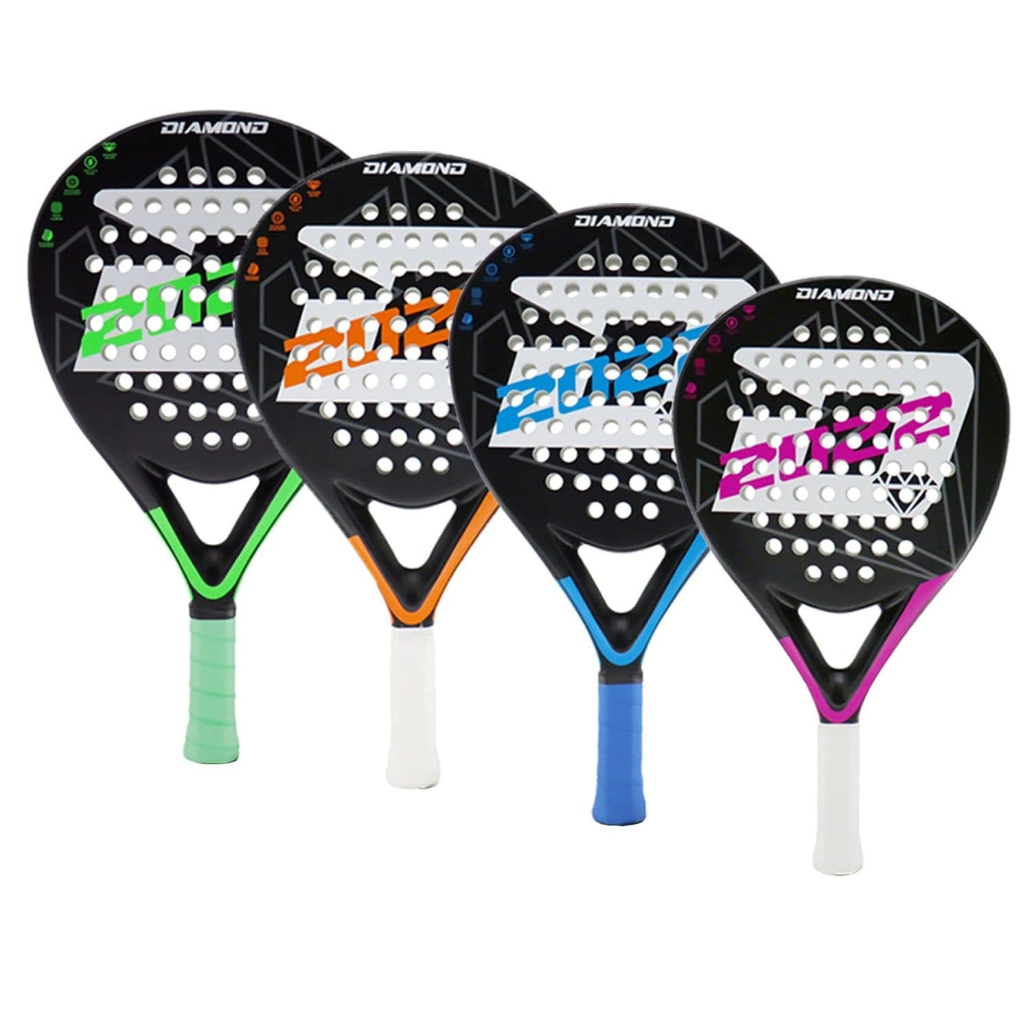 image-Padel Tennis Racket 100% Full Carbon Fiber Surface with EVA SOFT Memory High Balance Padle Paddle