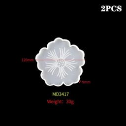 image-Flower Tea Cup Pad Molds Set DIY Handmade Crystal Big Flower Plate Clay Epoxy uv Resin Mold Silicone Craft Mold Art Home Decorat
