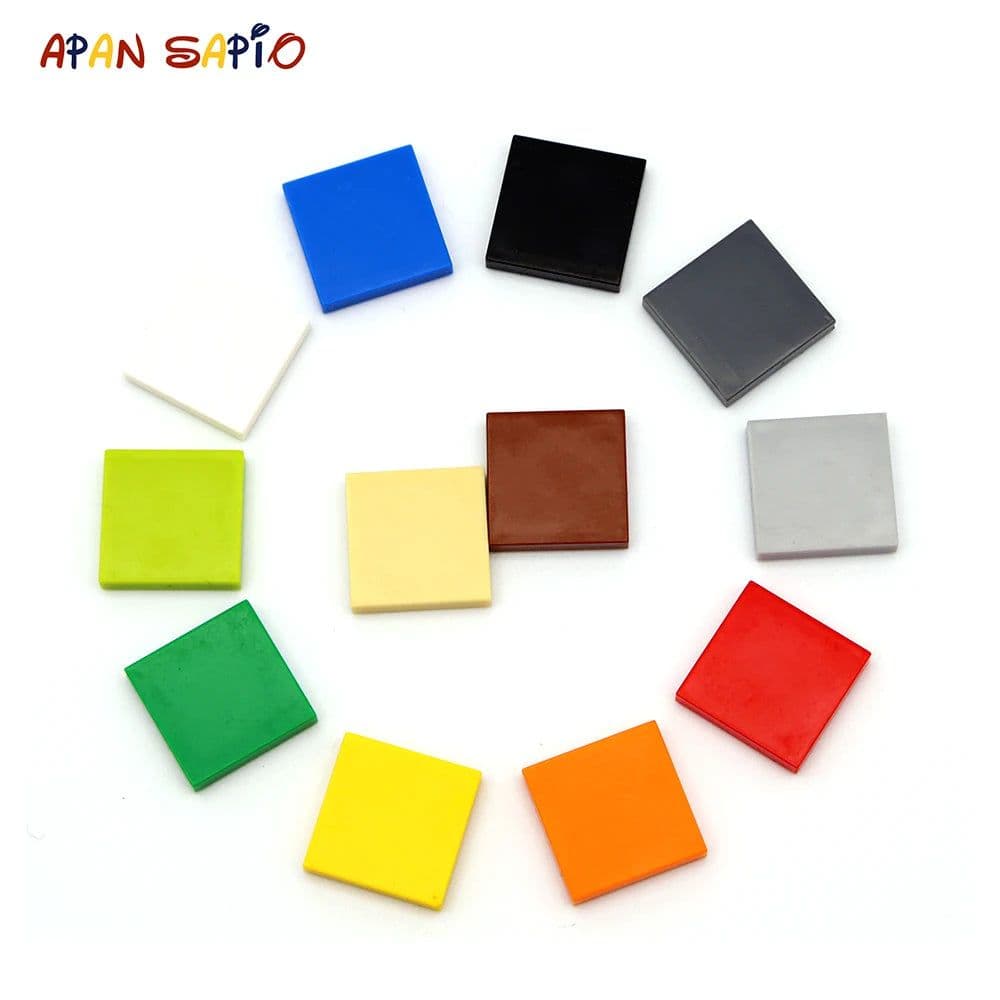 image-200pcs DIY Building Blocks Figure Bricks Ceramic Tile 2x2 Educational Creative Size Compatible With 3068 Toys for Children