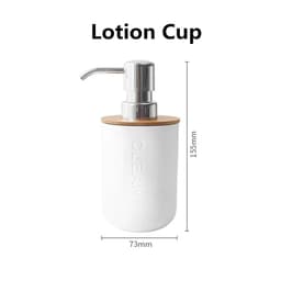 image-Bathroom Accessories Set Designer Soap Lotion Dispenser Toothbrush Holder Soap Dish Tumbler or wood Bottle Cup Black/White/gray
