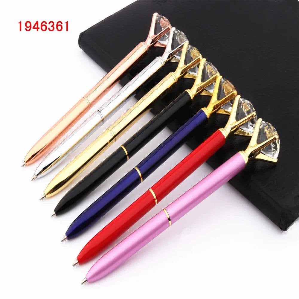 image-Fashion 095 Big Carat Large Diamond Crystal Business office Ballpoint Pens Pen For School Stationery Office Supplies