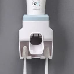 image-1pc Toothbrush Holder Set Toothpaste Dispenser Wall Mount Stand Bathroom Accessories Set Rolling Automatic Squeezer