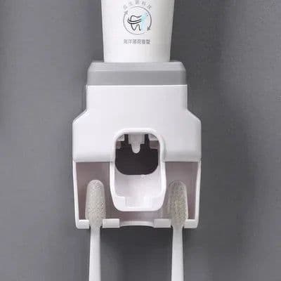 image-1pc Toothbrush Holder Set Toothpaste Dispenser Wall Mount Stand Bathroom Accessories Set Rolling Automatic Squeezer