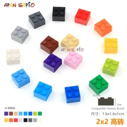 image-15pcs/lot DIY Blocks Building Bricks Thick 2X2 Educational Assemblage Construction Toys for Children Compatible With Brand
