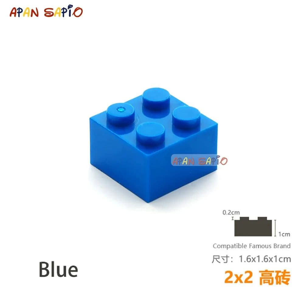 image-15pcs/lot DIY Blocks Building Bricks Thick 2X2 Educational Assemblage Construction Toys for Children Compatible With Brand