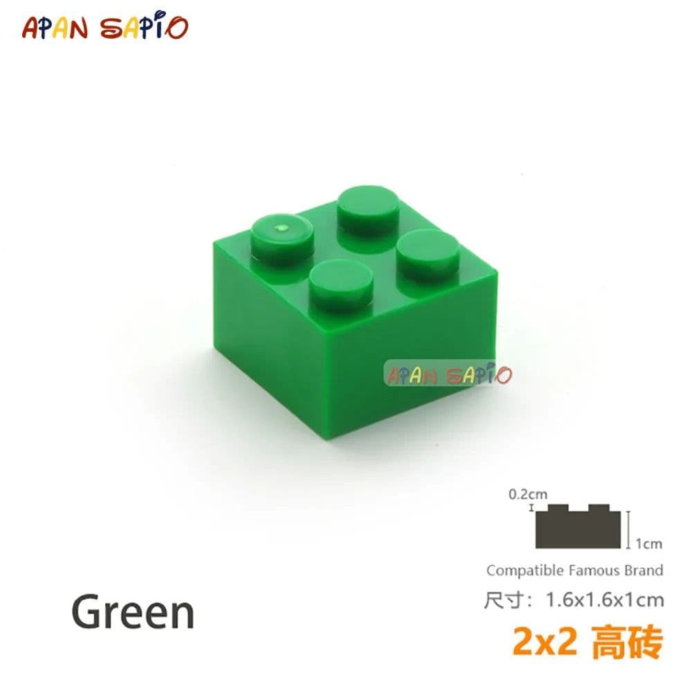 image-15pcs/lot DIY Blocks Building Bricks Thick 2X2 Educational Assemblage Construction Toys for Children Compatible With Brand