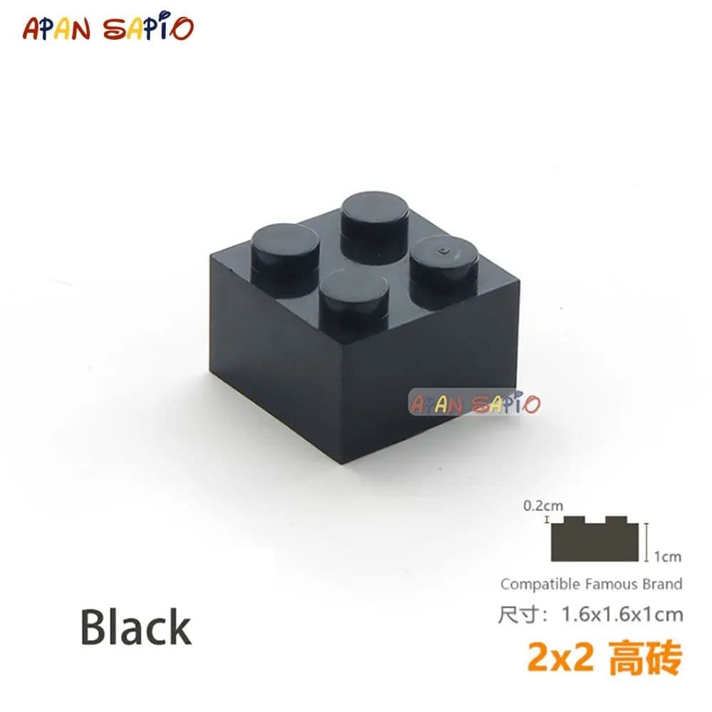 image-15pcs/lot DIY Blocks Building Bricks Thick 2X2 Educational Assemblage Construction Toys for Children Compatible With Brand
